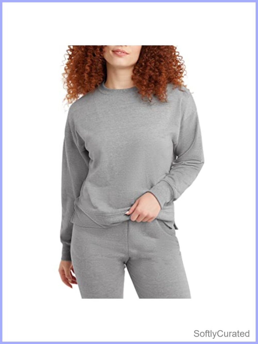 French Terry Lightweight Fleece Pullover Sweatshirt Relaxed Fit Crewneck